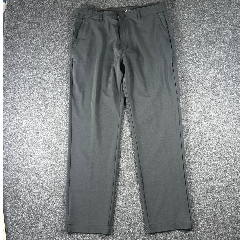 Hurley Mens Dri-FIT Performance Chino Pants BLACK 34x32 Straight Leg Activewear - Picture 2 of 7